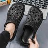 2025 Trendy Men's Hole Shoes Relief Printed Sandals Men's Breathable Sandals Men's Slippers Home Wear Half Tray
