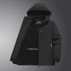 Men's Plus Size Waterproof Breathable Jacket - Medium To Long Style, Thick Velvet for Autumn & Winter Outdoor Wear