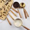 Acacia Wood Handle Stainless Steel Measuring Cups & Spoons Set - 8-Piece for Baking & Bartending