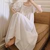 Pinkgoddess Ретро Французская Ночная Рубашка с Квадратным Вырезом - Женская Летняя Одежда для Дома с Коротким Рукавом Принцессы