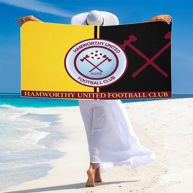 Hamworthy United F.C Print Beach Towel, Large Soft Quick Dry Towel for Beach Camping Swimming