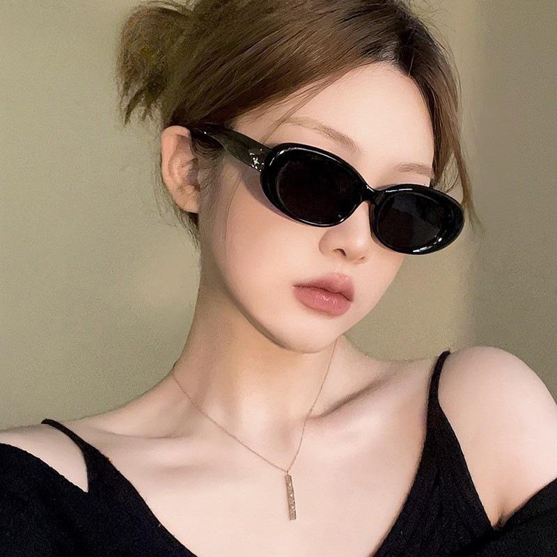 Oval Sunglasses For Men Women Fashion Retro Rice Nail Design Shades Eyewear Female Candy Color Goggle Fishing Sun Glasses