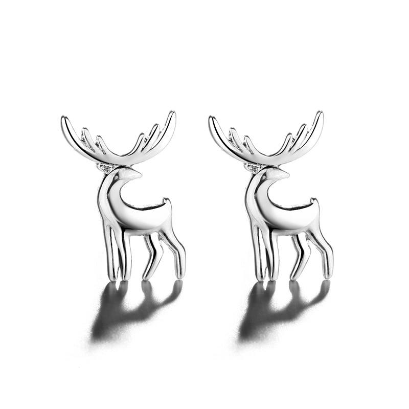 Стильные Серьги-гвоздики Sterling Color Животные Олень Модные Женские Рождественский Подарок Pendientes Aretes De Mujer Модные Гвоздики