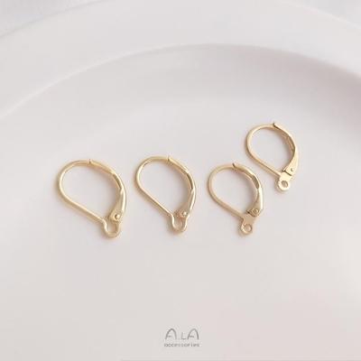 Позолоченные 14K французские серьги-крючки с пружинным замком и петлями для изготовления украшений своими руками