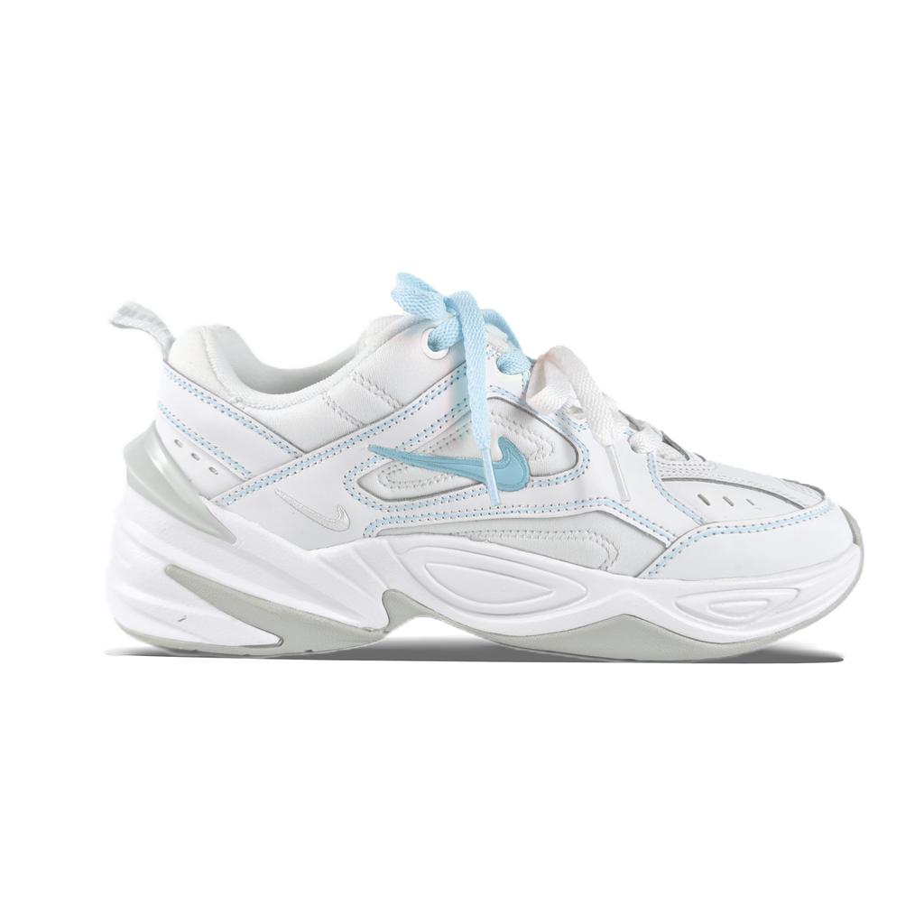 Nike M2K Tekno Meow Cat Blue Abrasion Resistant Breathable Low top Chunky Sneakers Women's White AO3108-100(team352-)