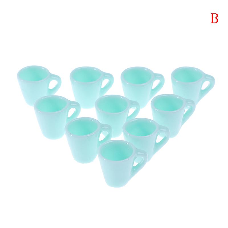 10Pc 1:12 Dollhouse Miniature Mug Water Cup Model Kitchen Accessories Toys