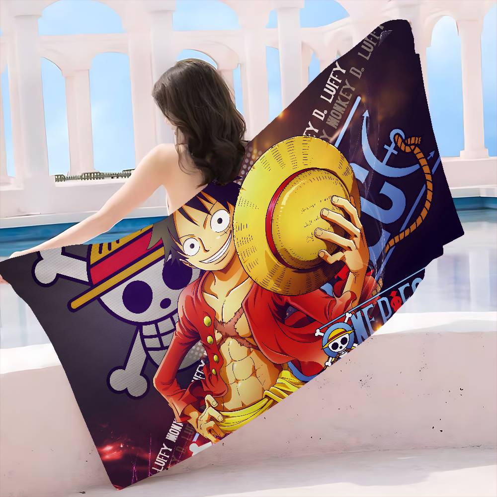 Anime O-ONE P-PIECE L-lully Beach Towel Colorful Bath Towels for Girl Microfiber Quick Dry Custom Sand Free Beach Spa Gym Pool