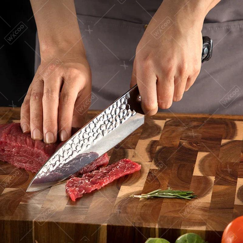 WXCOO Кухонные Ножи Дамасские Кованые Шеф-нож Мясницкий Топор Нож для Нарезки Мяса Нож для Нарезки Фруктов Кухонные Аксессуары