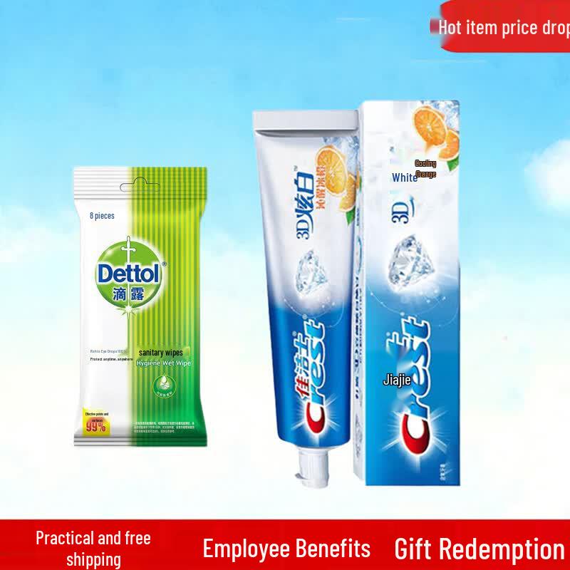 Dettol Hygiene Wipes & Crest 3D White Toothpaste Bundle