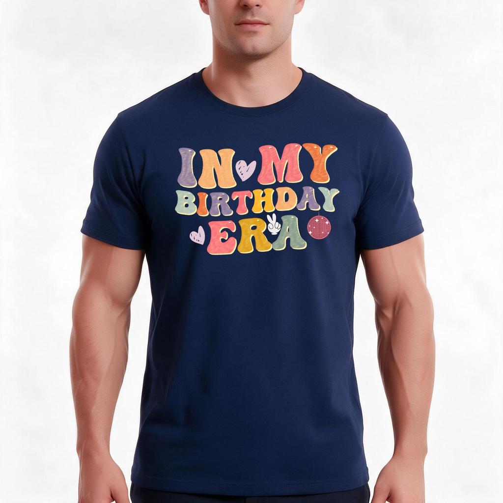 In my Birthday era Groovy retro Happy turning years old TShirt Summer Casual Cotton Tee Oversized Streetwear Tops