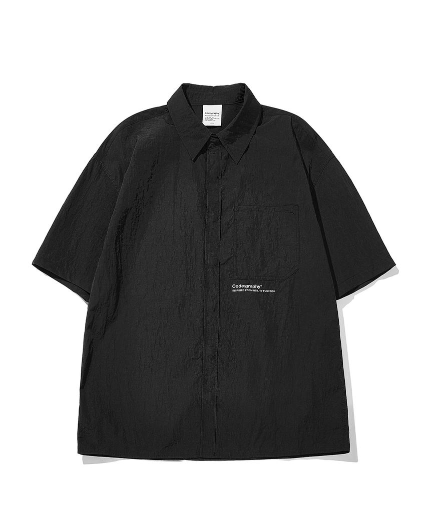 CGP Cool Synthetic Fiber Pocket Short Sleeve Shirt_Black