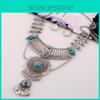 Ethnic Style Simulation Gemstone Decoration Women Necklace And Earring Set