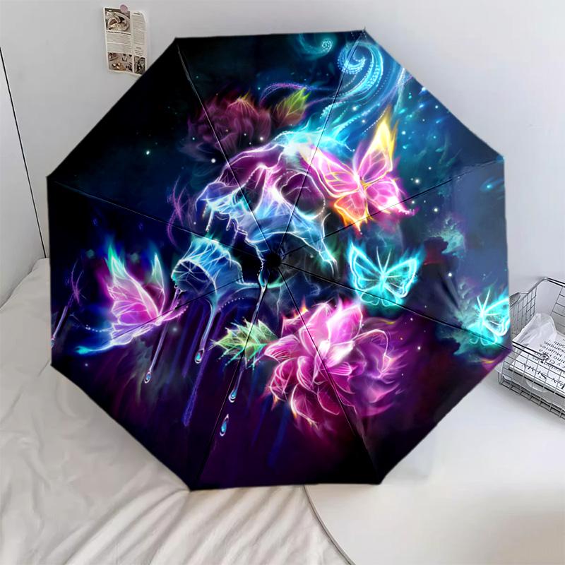 1Pc Skulls Automatic Umbrella - Suitable Travel Outdoor Portable Umbrella Birthday Gift Daily Essentials