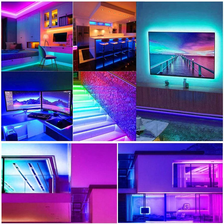 Светодиодная лента Цветная USB RGB Лента Bluetooth Светодиодная лента Декор спальни 5050 5м 10м 15м 20м 30м Светодиодная подсветка для телевизора