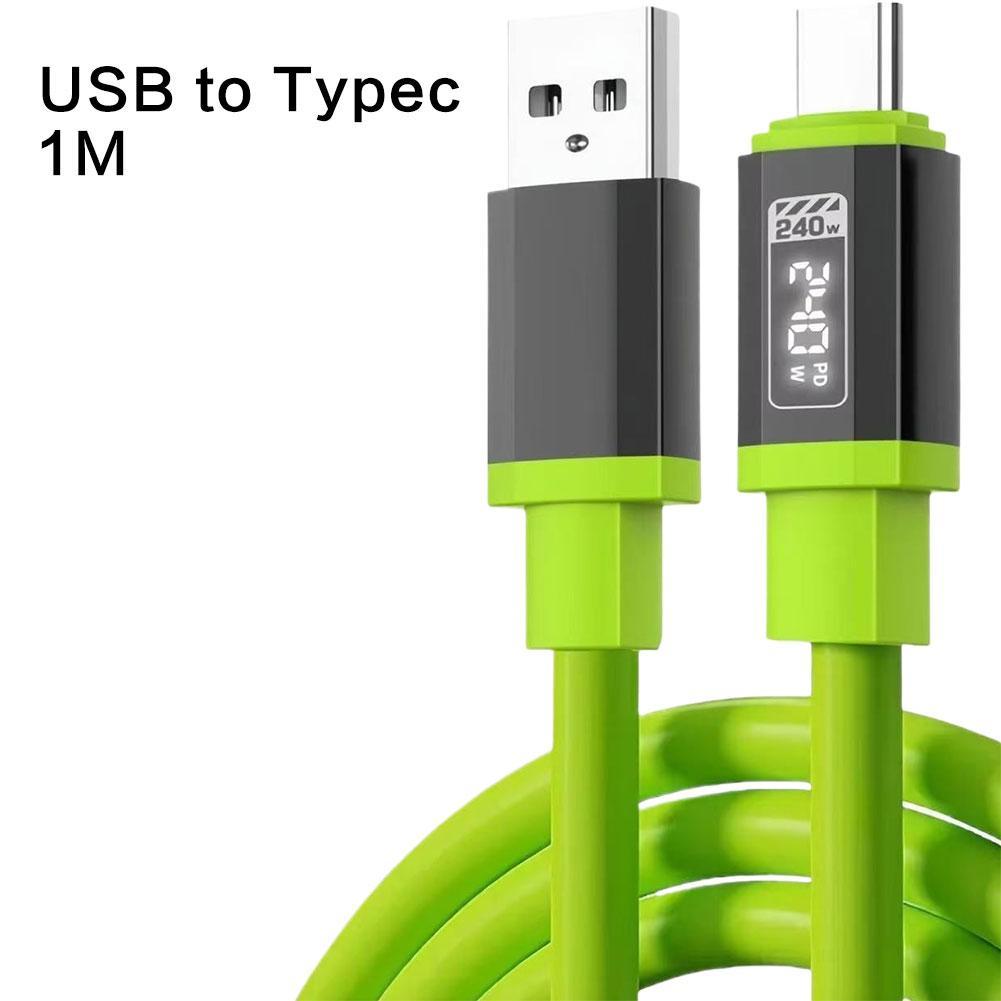240 В Жидкий силикон USB Type-C Кабель для быстрой зарядки для телефона Samsung Кабель для передачи данных Кабель для быстрой зарядки для iPhone 17 Pro Max