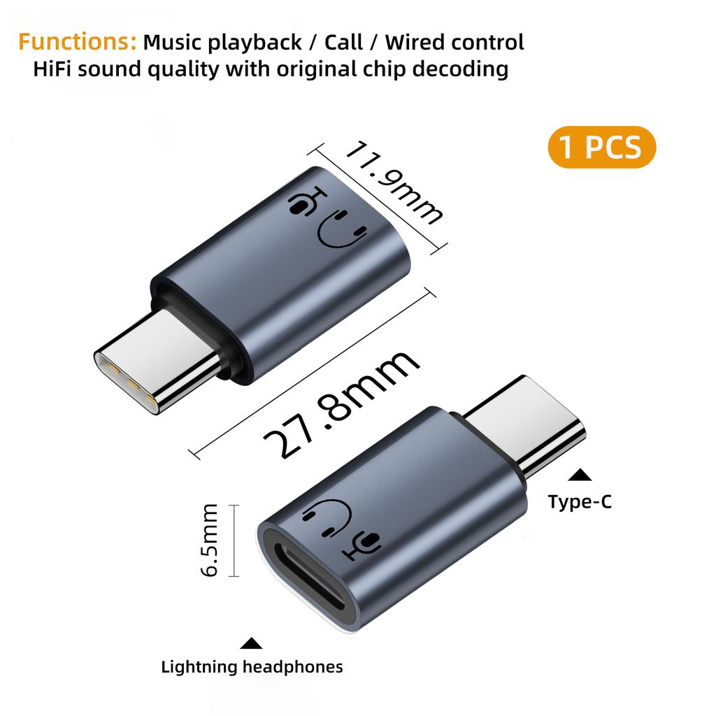 Elough Type-c to Lightning Headphone Audio Adapter USB-C Converter for Iphone 15 16 Samsung Xiaomi Huawei Headphone Adapter 3