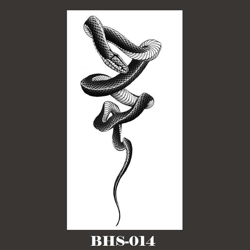 1шт черная змея водонепроницаемый поддельные татуировки временные татуировки наклейки