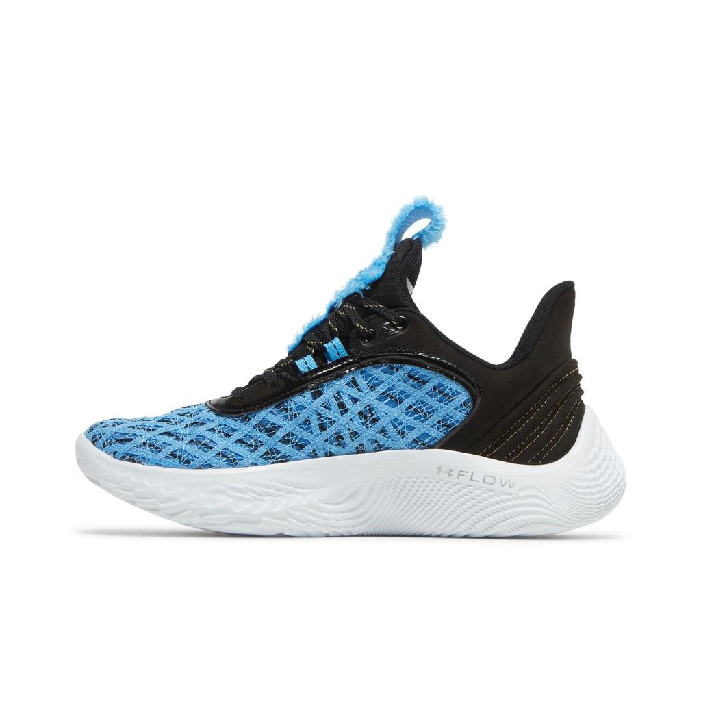 Улица Сезам Under Armour Curry Flow 9 для школьников 'Street Pack - Печенька' (унисекс) Вирусные сине-черные детские баскетбольные кроссовки