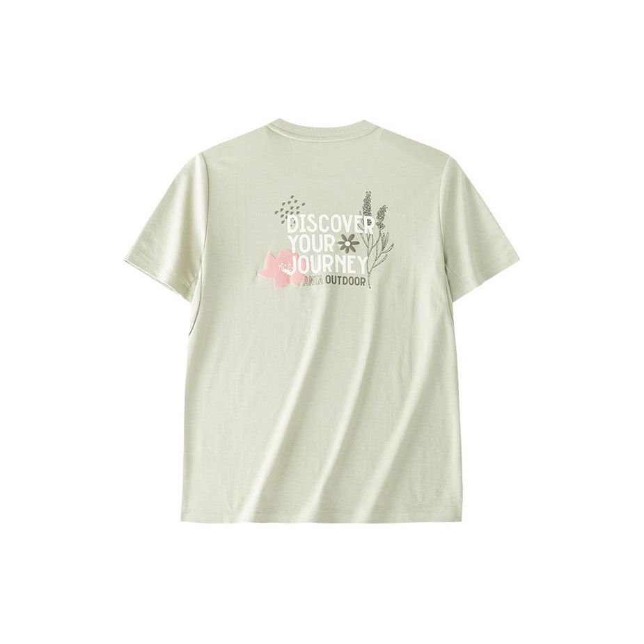 Anta Футболка с коротким рукавом и принтом в виде буквы Outdoor Series, женская, дымчато-серая 162426106-2