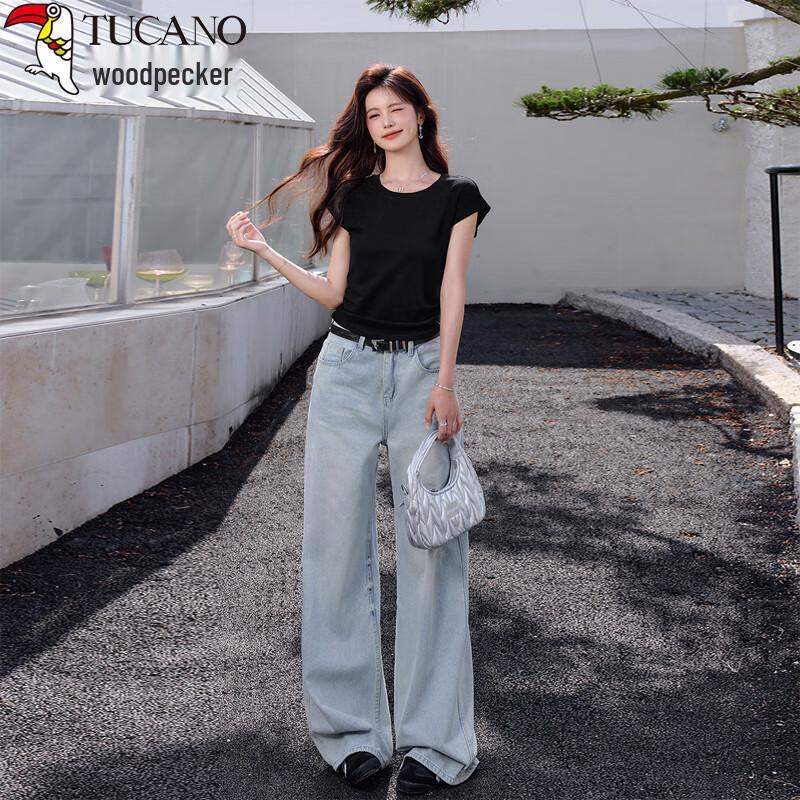 Woodpecker Women's Flutter Sleeve Slim Fit Round Neck T-shirt