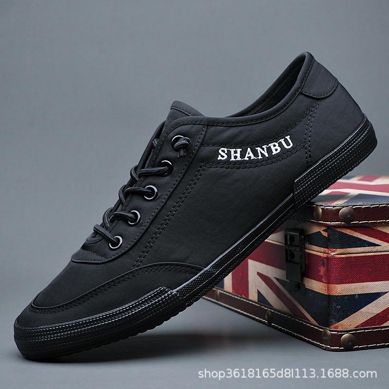 Мужские парусиновые туфли с одной педалью, ультралегкая подошва, летняя мягкая и удобная, дышащая, стираная ткань