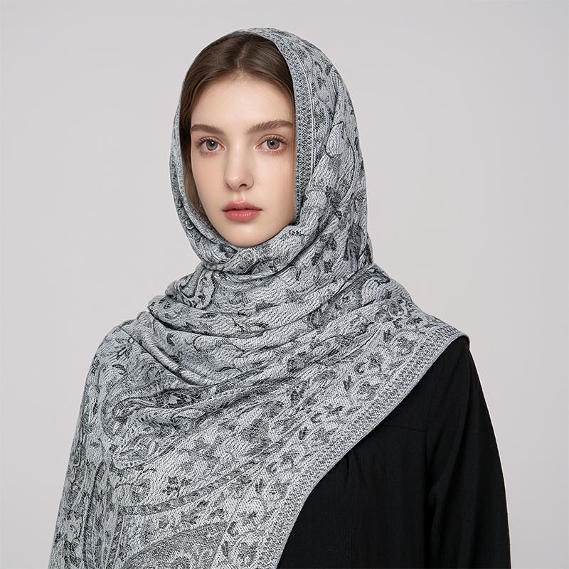 New Winter Women Cotton Jacquard Scarf Big Shawl Fashion Elegant Lady Long Printing Decorate Scarves Sun Protection Bandana
