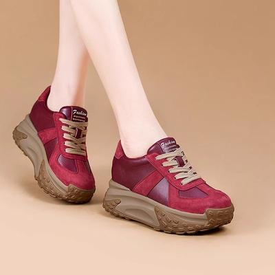 Высокие кроссовки на платформе Обувь для женщин Красный Круглый носок Женская обувь Весна Осень 2025 Новое Качество Стильная Мода Y2k Распродажа