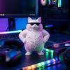 Забавная Крутая Статуэтка Кота 3D Печатная Милая Кошка в Солнечных Очках Фигурка Причудливый Котёнок Украшение для Рабочего Стола Подарки для Любителей Кошек