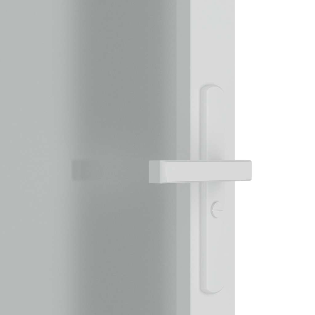 Interior Door 102.5 x 201.5 cm White Frosted Glass and Aluminum