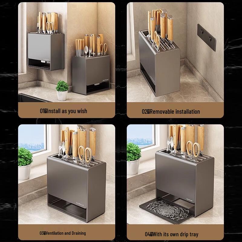 Modern Kitchen Knife & Utensil Storage Rack
