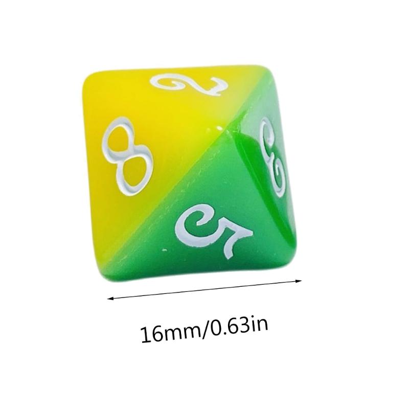 Набор из 7 многогранных акриловых кубиков (кости) для настольных игр, двухцветные, с легко читаемыми цифрами, прочные