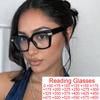 Thick Frame Oversized Square Reading Glasses Women Men Blue Light Protection Big Black Eyeglasses Transparent Computer Glasses