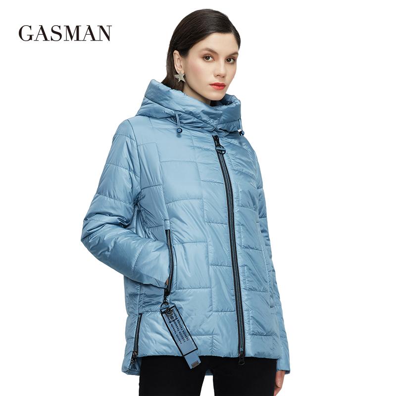 Gasman 2022 New Women's Spring Jacket Short Fashion Stand-up Collar Hooded Fashion Casual Coat Women Parka Warm Outwear 81855