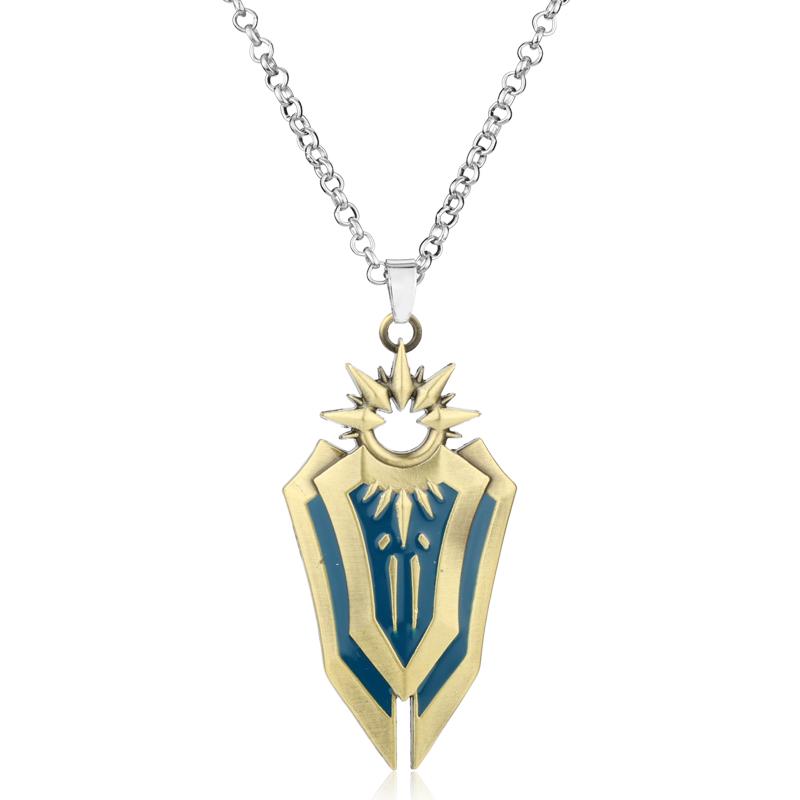 Game League Of Legend Weapon Necklace Hero League Rank Ahri Riven Yasuo Cosplay Necklace Men Chain Jewelry For Fans