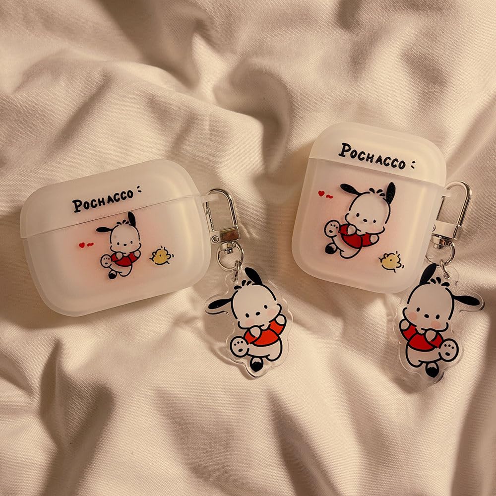 Чехол Pochacco для AirPods 3, чехол для зарядки, силиконовый чехол, защитный чехол Pochacco, ударопрочный, водонепроницаемый, пылезащитный, поддерживает беспроводную зарядку с