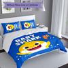 3pcs Baby Shark pattern bedding set duvet cover set includes duvet cover &pillowcases, perfect all season bedroom decoration & gift