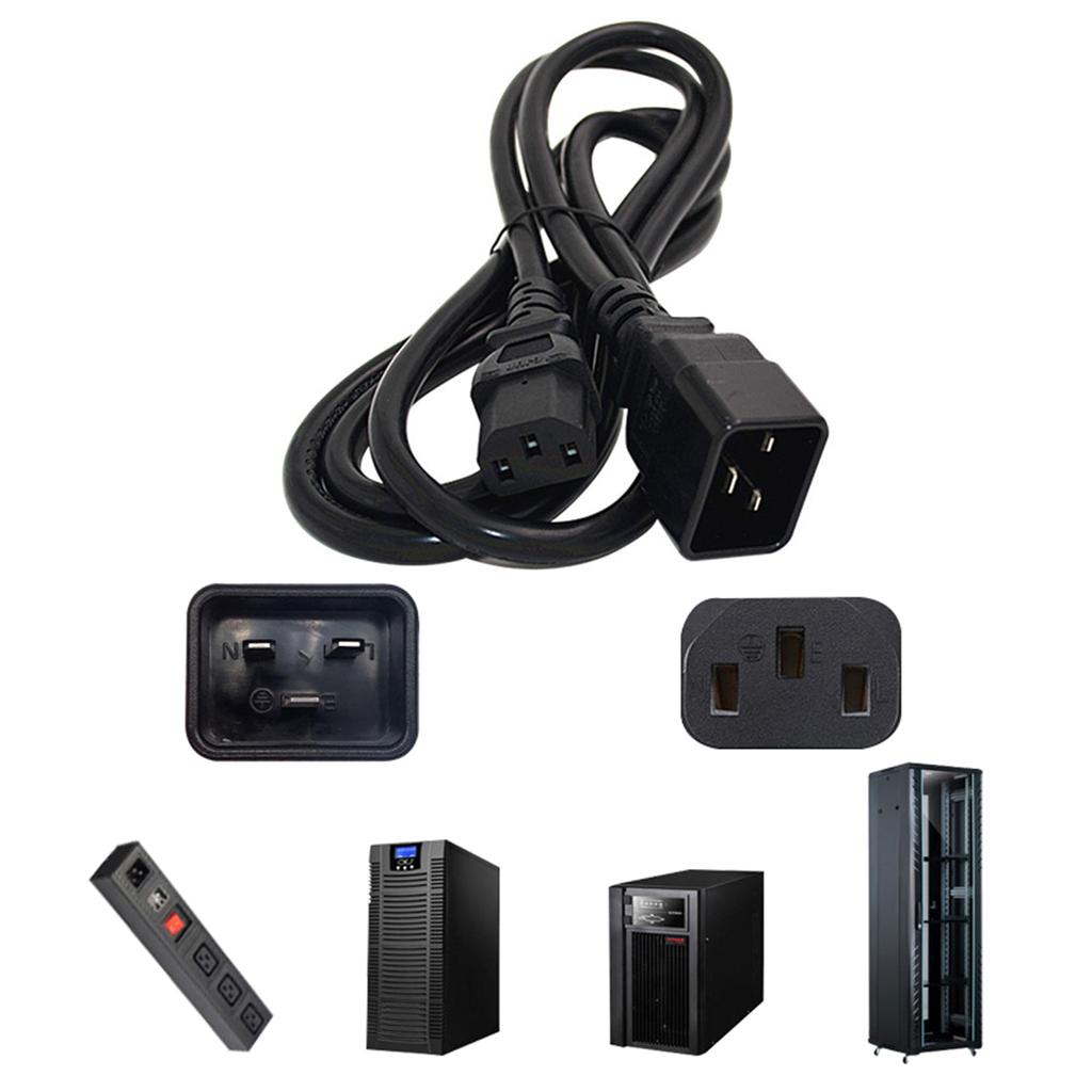 Кабель-удлинитель питания для компьютера 5.9FT C20 папа - C13 мама, стиль PDU, 1.8 м / черный