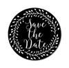 Darling Souvenir Black Round 1.6 Inches Vines Border Save The Date Stickers Non Customized Gift-45