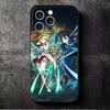 Мягкий чехол для телефона S-Sword O-Online SAO Anime для iPhone 16 16E 17 Air 15 Pro Max 14 Plus 13 Mini 11 12 7 Черный Чехол Задняя Крышка