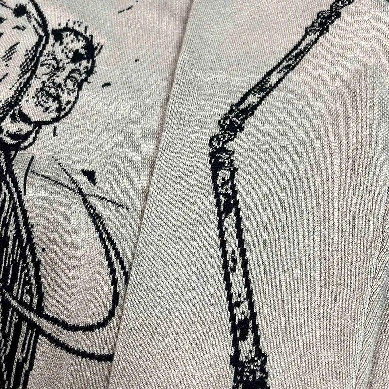 Женский пуловер с круглым вырезом и принтом аниме в готическом стиле, уличное платье, трикотажное мужское платье Harajuku Y2k