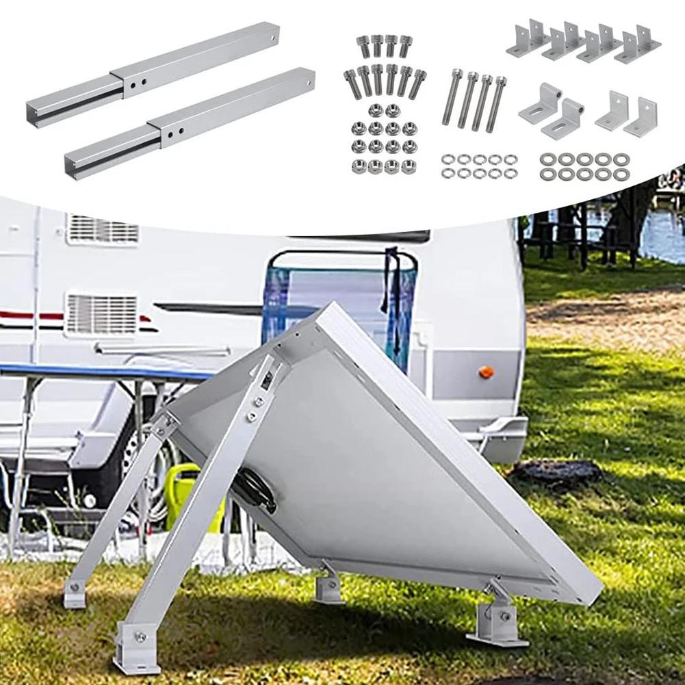 Кронштейн для крепления солнечной панели на ножке, регулируемый под углом 15-30°, фотоэлектрический наклонный монтажный кронштейн, комплект для крепления и поддержки солнечной панели для крыши автодома, лодки