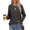 Sweatshirts For Women Long Sleeve Crewneck Pullover Casual Solid Tunic Tops With Thumb Hole