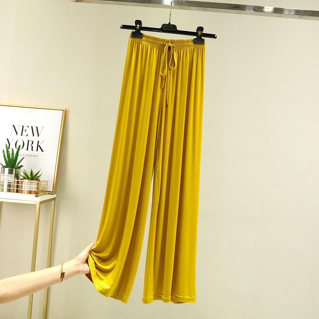 Однотонные брюки с высокой талией, весна-лето-осень, прямые, со шнуровкой, тонкие, для отдыха, с эластичной талией, свободные, повседневные, свободные брюки, повседневные, для занятий йогой и дома