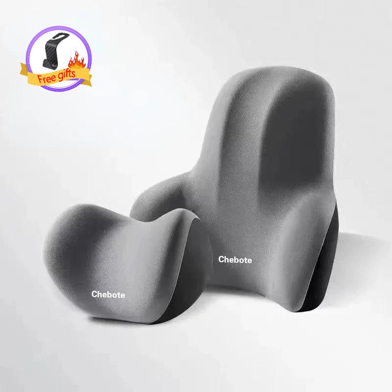 Подушка для шеи автомобиля из пены с эффектом памяти, защитная подушка для поясницы, дышащая подушка для подголовника автомобиля, подушка для снятия стресса, подушка для автокресла
