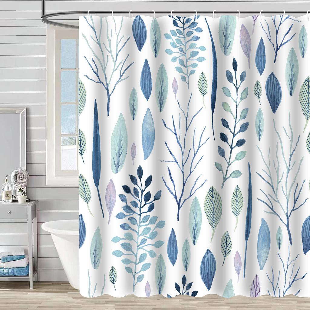 Flower Leaf Bathroom Thickened Waterproof And MildewProof Shower Curtain Design