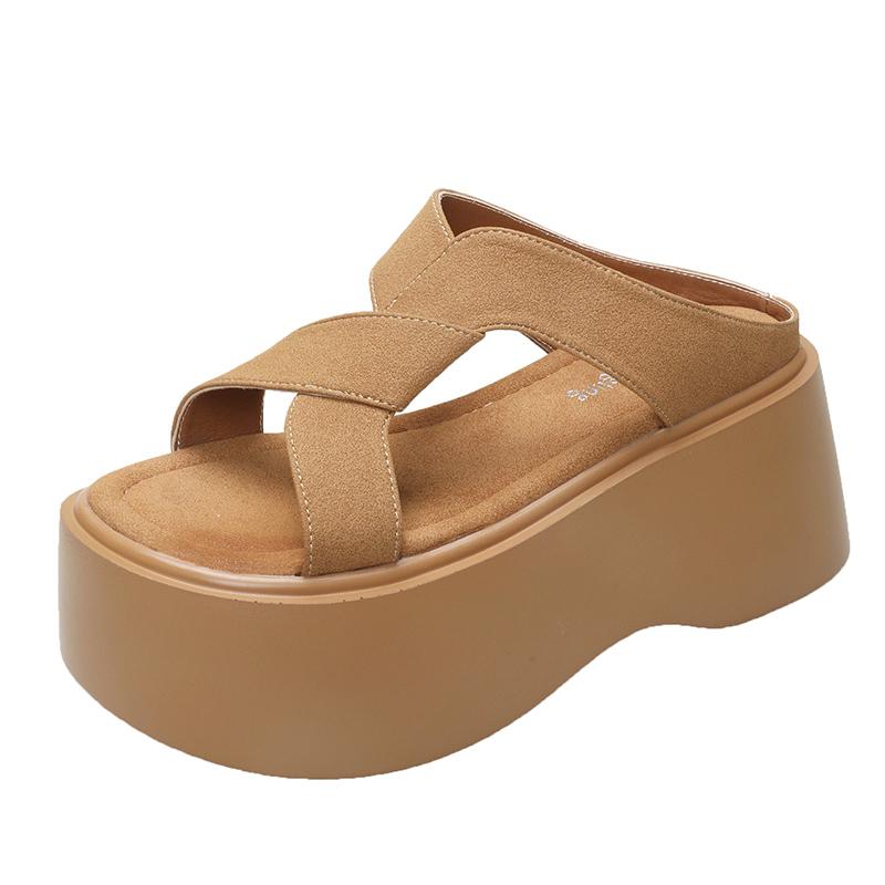 Fashion 8CM Casual Wedge Slippers Women New Summer Non Slip Platform Sandals Woman Open Toe Comfortable Female Chunky Beach Slippers
