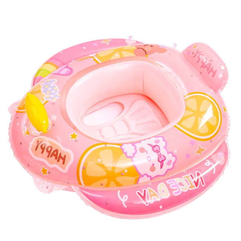 Надувной детский плавательный круг Водяной пистолет Лодка Экологически чистый ПВХ Мультяшный рисунок Плавательный круг для малышей 85 Надувное дно Зеленый