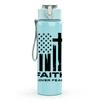 1PC Faith Cross Flag Print 750ml Color Plastic Sports Water Bottle Leakproof Flip Straw Lid Suitable for Sports Office Home Use