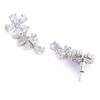 Rhodium Plated Silver Toned White American Diamond Studded Flower Shaped Jewellery Set For Girls and Women