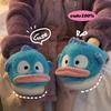 Женские зимние теплые пушистые плоские тапочки женские мультяшные милые домашние тапочки для пар модная нескользящая плюшевая хлопковая обувь